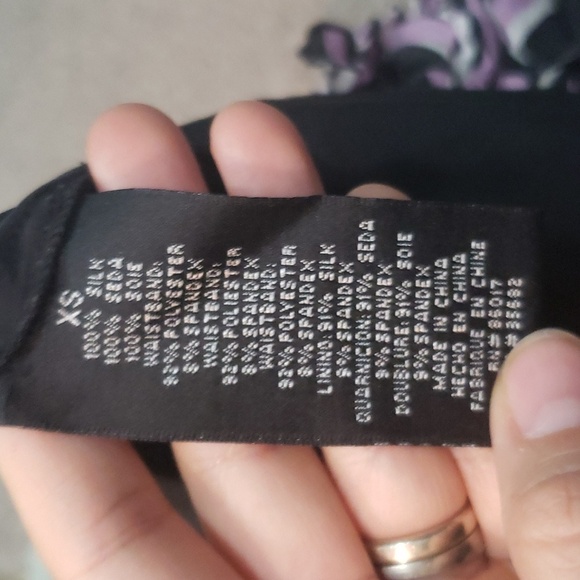 Bebe women's Y2K purple/black ruffle silk mini skirt xs - Picture 7 of 7